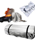 Heavy Duty Silicone Coated Fire Suppression Blanket For Electric And Gas Cars, rolled up and ready for emergency use.