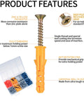 Product features of Must Have Wall Anchors And Screws Kit For Home DIY Projects Includes Drywall Anchors Flat Head Self Tapping Screws Plastic