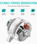 Front view of Beefy Alternator For 4.6L And 5.4L V8 Engines Fit For F Series F150 1997 To 2002 E Series Vans 1997 To 2001 Expedition