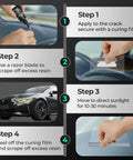 DIY Windshield Crack Repair Kit for Chips and Cracks, Auto Glass Repair Fluid application and step-by-step repair process