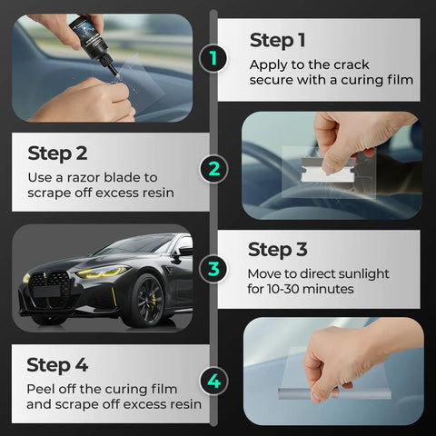 Windshield Crack Repair Kit For Cars And Glass Quick Fix Chip And Scratch Repair Liquid DIY Auto Glass Repair Tool Set Easy To Use Auto Glass Repair Solutions For Cracks Chips Screens One Pack