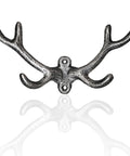 Premium Cast Iron Deer Antler Wall Hooks Bringing Serious Vintage Soul And Dang Solid Durability To Your Entryway While Making Coat Hat Towel And Key Organization An Absolute Breeze With Every Necessary Hardware Piece Packed Inside, silver color, 19 by 10 cm