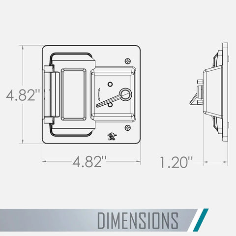 Dimensions diagram for Two-Gang Weatherproof Switch And Outdoor Outlet Cover, NEMA 3R rated