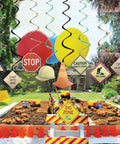 30 Count Construction Signs Hanging Swirl Decorations Party Decor For Builders Birthday That Slaps Stop Crew Entrance