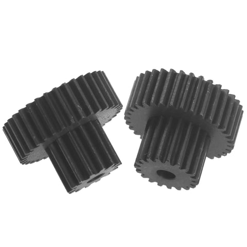 Built Tough Steel Gearbox Kit For Dual Speed Transmission Swap Compatible With WPL B1 B14 B24 B16 B36 C14 C24 1/16 Scale Rc Car Smooth Shifting And Ride Upgrades showing two steel gears.