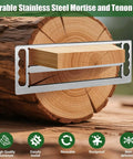 Top Shelf Timber Frame Tenon Gauge Tool With Handle Heavy Duty Stainless Steel Mortise And Tenon Jig for Carpenters on wooden log