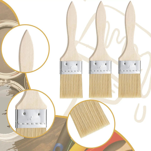 Bulk 120 Pack 2-Inch Chip Brushes For Paint Glue Varnish Wood Stain And Crafts with nylon bristles and wood handles