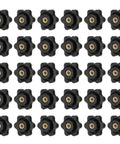 Built Tough Heavy Duty Plastic Screw On Clamping Knobs With Brass Core Grippy Star Knobs Knurled M4 Female Thread Hex Head 1 Inch Diameter