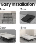 Queen Size Bunkie Board With Firm Anti Sag Under Bed Support Pad Flat Out Rock Solid Platform installation steps showcasing assembly process.