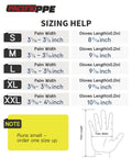 Sizing chart for PU Coated Touchscreen Work Gloves 18 Pair Pack For Men And Women, Lightweight Mechanic Gloves, Grey, 2XL.