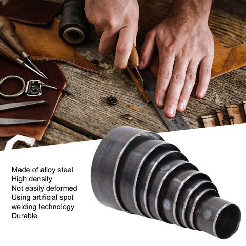 Leather Circle Cutter Set For Diy Projects 8 Piece Hollow Punch Kit 25mm To 60mm Alloy Steel Leather Cutting Dies with tools