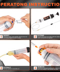H-veenjor 200 CC automotive fluid extractor pump instructional graphic showing step-by-step use with hoses.