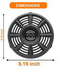 Top view of 8.2 Inch Nonstick Grill Pan Replacement Tray For Ninja Air Fryers Like AF101 AF150 AF161 XL Max Models with dimensions.