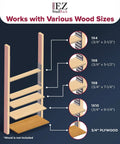 Image showing Eight Pack Adjustable Shelf Brackets Wall Mounted Rack System For Custom Wood Shelves with various wood sizes.