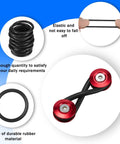 50 Pieces Car Bumper Fasteners Set With O Rings And Black Washers Replacement Rubber Clips For Quick Release Bumper Fix On Most Cars Durable Rubber Construction showing elastic and robust features with red washers.
