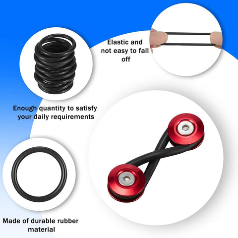 50 Pieces Car Bumper Fasteners Set With O Rings And Black Washers Replacement Rubber Clips For Quick Release Bumper Fix On Most Cars Durable Rubber Construction showing elastic and robust features with red washers.