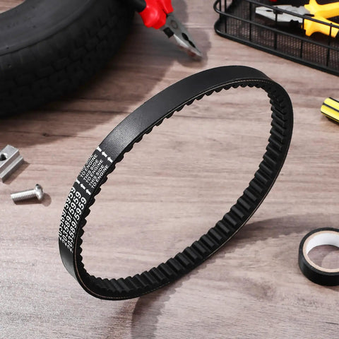 Tough Go Kart Drive Belt With Polyamide Fiber For Smooth Torque, Vibration Dampening And Extreme Racing durability That Keeps You Cruising Fast Without Any Stretching Or Shearing Woes On The Track, black drive belt close-up