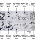 Axial SCX30 1 To 30 RC Car Stainless Steel Screw Set 120 Pcs With Storage Box Repair Tools Upgrade Parts For Durable Chassis Fastening And Corrosion Resistant RC Car Repairs, labeled screws