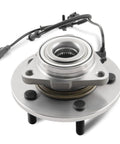 Heavy Duty Front Wheel Bearing And Hub Assembly For Ram 1500 2012-2018 And 2019-2022 Classic, 5 Lug, With ABS, Direct Fit OE Replacement 515151 5154171AA 4779829AD, close-up view showing wiring and 5-lug hub design.