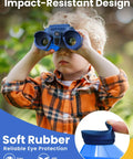 Kids Binoculars With Night Vision Camera And 10X Optical Zoom, Magic Adventures Telescope Toy Gift For Boys And Girls Ages 3 To 10 Plus, Day And Night Viewing On A Bright 2.4 Inch Screen For Outdoor Explorers, blue impact-resistant ABS binoculars with soft rubber eyecup