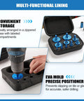 Diamond Hole Saw Kit 10 Piece Brazed Diamond Tile Drill Bits Set With EVA Guide Jig for ceramic tile glass granite marble dry and wet cutting 6-50mm includes storage bag.