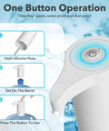 USB Charging Water Bottle Pump Dispenser For 5 Gallon Jugs Universal Portable Water Dispenser shown with one button operation.