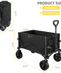 Beast Mode Hauler Collapsible Wagon With Wheels For Groceries And Gear, Folding Utility Cart With 330 Lb Load Capacity And 120L Interior