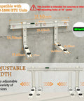Diagram showing Heavy Duty Mini Split Wall Mount Bracket For 9000 To 18000 Btu AC Heat Pump Systems with measurements.