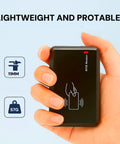Person holding 125KHz RFID Reader Card Scanner With USB Proximity Card Emulation And Keyboard Emulation, size 11mm, weight 57g.