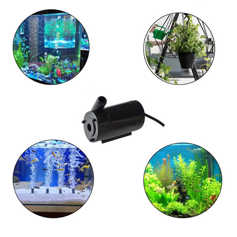4 Pack Dope Submersible Mini Water Pumps with Clear 1m Tubing for Aquariums and Fountains Quiet DC 3V to 5V Pumps in use