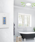 LED 2-Way Panel Bathroom Light Switch For Ventilation Fans With Easy View LED Buttons Dual Function Control For Exhaust And Light