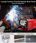 Dual Voltage 110 Volt 220 Volt 145 Amp MIG TIG Stick Welder 3 In 1 Flux Core Gasless Welder With LCD Inverter Portable in use