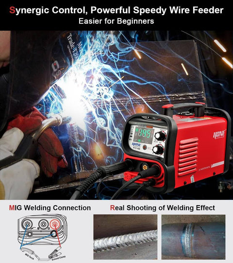 Dual Voltage 110 Volt 220 Volt 145 Amp MIG TIG Stick Welder 3 In 1 Flux Core Gasless Welder With LCD Inverter Portable in use