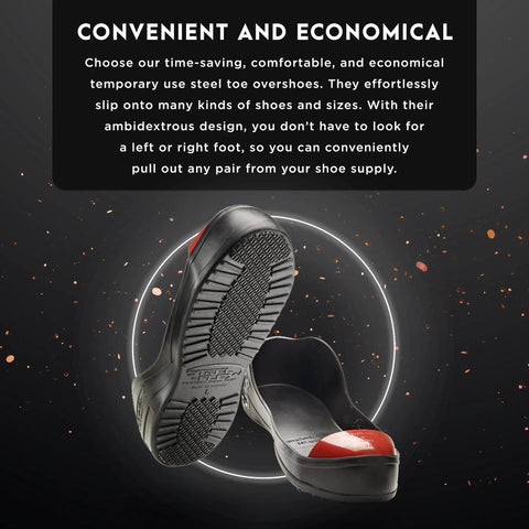 Heavy Duty Steel Toe Overshoes For Work Boots And Shoes Temporary Safety Covers Legit Toe Protection Shock Absorbing Durable Xs Fit Straight Up Jobsite Ready Gear