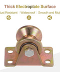 Eight Pack 1.2 Inch V Groove Gate Casters With Brackets For Inverted Tracks, 661 Lb Capacity Per Wheel, Heavy Duty Sliding Gate Wheels For Garage Doors And Industrial Equipment, Galvanized Steel Caster Wheel System, close-up of electroplated surface.
