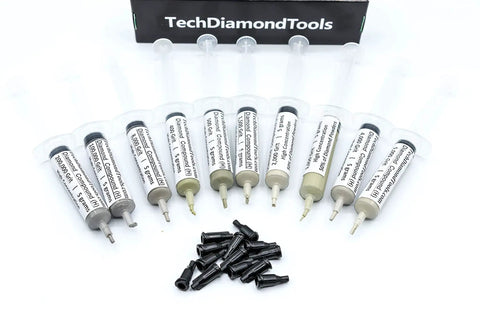 Diamond Polishing Paste Kit With 10 Pro Grade Pastes Featuring 50 Percent Diamond Powder, Oil Based Compound, Grit Range From 400 To 200000