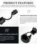 12 Pack Black Strain Relief Cord Connectors Set For Office And Home Cable Management Nylon Round Insulating Cable Bushes Fits 6N-4 And 4N-4 Power Cords Durable Easy Install Keeps Cables Neat And Tidy, black PA66 plastic