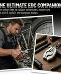 9 In 1 Keychain Multitool Pliers With Wire Cutter And Bottle Opener shown in use and displayed on table.