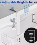 Massive 25 Point 3 Inch Under Desk Cable Management Box Clamp Mounted Cord Organizer Tray showing adjustable height mechanism