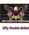 250 Years Of Freedom USA Flag 3x5 Ft With 3 Layer Double Sided Print Fade Resistant Reinforced Brass Grommets 1776 To 2026 Patriotic Flag