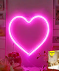 Pink Heart Neon Sign With Battery Or USB Power For A Romantic Mood And Cozy Vibes LED Heart Lights Great For Valentines Day Decor Gift