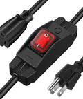 Heavy Duty Tough As Nails 14 AWG Three Prong Extension Cord 15A 125V 6.6 Ft Grounded NEMA 5 15P To NEMA 5 15R Waterproof Switch Compatible