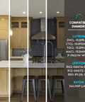 Modern kitchen with recessed LED downlights compatible with dimmers, showcasing Ultra Thin 4 Inch Recessed LED Downlight.