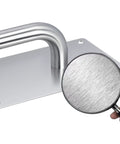 Close-up of 304 Stainless Steel Satin Finish Door Push Pull Handles Set showing texture and mounting plate.