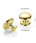 4 Pack Polished Brass Bifold Closet Door Knobs For Kitchen Bathroom And Bedroom Furniture One And A Half Inch Zinc Alloy Knobs