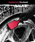 Using Six Piece Motorcycle Cleaning Kit With Boar Hair Detailing Brush Pro Safe For Chrome, Chains, Tires And Engine on tire