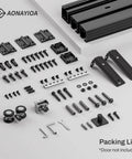 36 Inch Ceiling Mount Box Rail Hardware For Bifold Sliding Barn Doors Heavy Duty Aluminum Alloy Track Kit parts layout