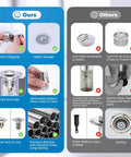 Comparison of Heavy Duty Two Pack Bathroom Sink Drain Strainer With Slick Pop Up Stopper and others, highlighting features and benefits.