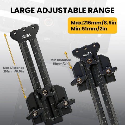 Precision Thin Rip Jig Featuring Heavy Duty Triple Pulleys For Dead Set Accurate Strip Cuts, adjustable range marking max 216mm and min 51mm.