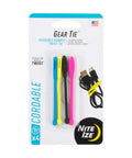 Gear Tie Cordable The Original Reusable Rubber Twist Tie With Stretch Loop For Tangle Free Cord Management 3 Inch Assorted Colors 4 Pack
